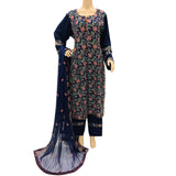 3 Pcs Chiffon Embroidered Suit for Women - KF547