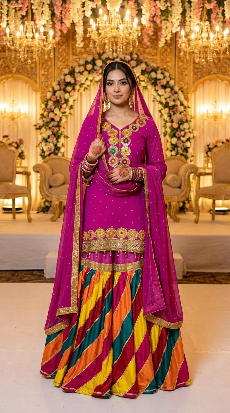 Magenta gharara on sale