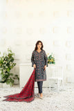 3pcs Stitched Printed Chamki Lawn KF-1215
