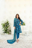 3pcs Stitched Printed Chamki Lawn KF-1211