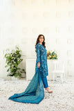 3pcs Stitched Printed Chamki Lawn KF-1211