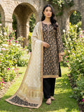 Black Printed Lawn Suit with Gold Floral Dupatta KF-1077