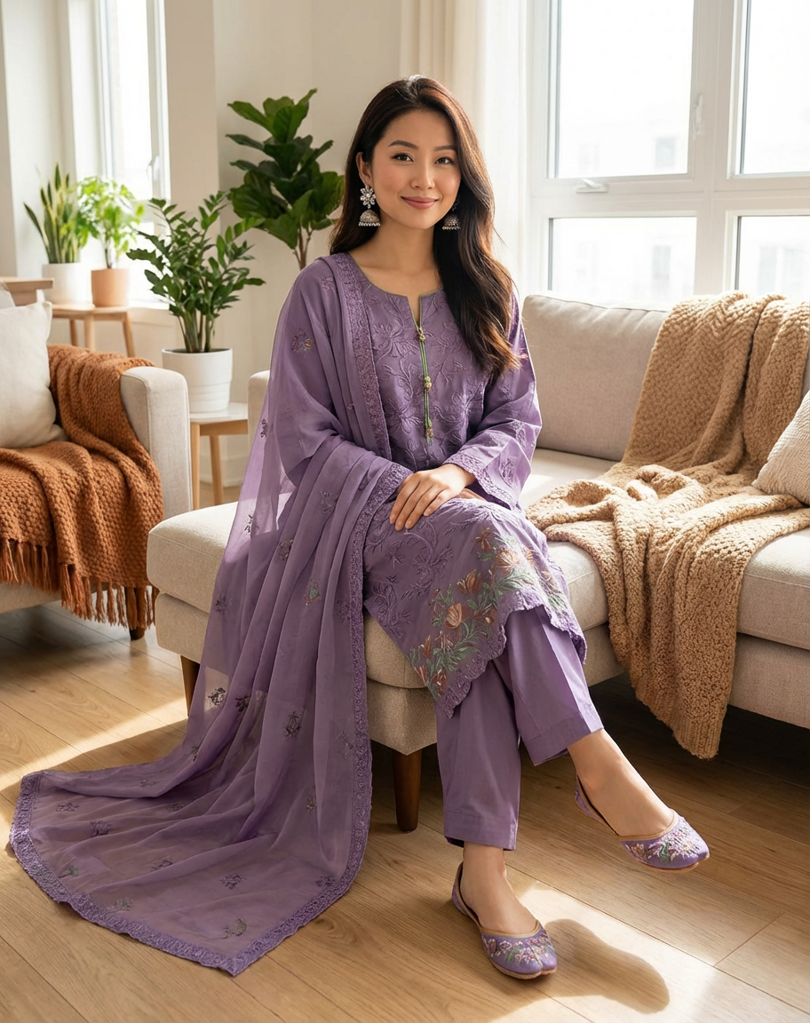 3 Pcs Lawn Embroidered Suit for Women - KF532