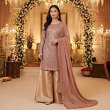3 Pcs Fancy Plazo Dress KF-952