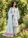 Ice Blue Lawn Jacquard Suit with Pink Floral Embroidery KF-1092