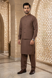 Men’s Brown Waistcoat Shalwar Kameez KF-0270