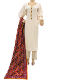 3 Pcs Self Linen Suit for Women - KF542
