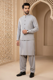 Men’s Light Grey Waistcoat Shalwar Kameez KF-0265