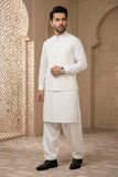 Men’s Off White Waistcoat Shalwar Kameez KF-0260