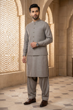 Men’s Grey Waistcoat Shalwar Kameez KF-0255