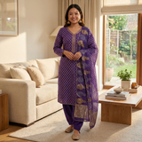 3 Pcs Lawn Block Print Suit for Women - KF526