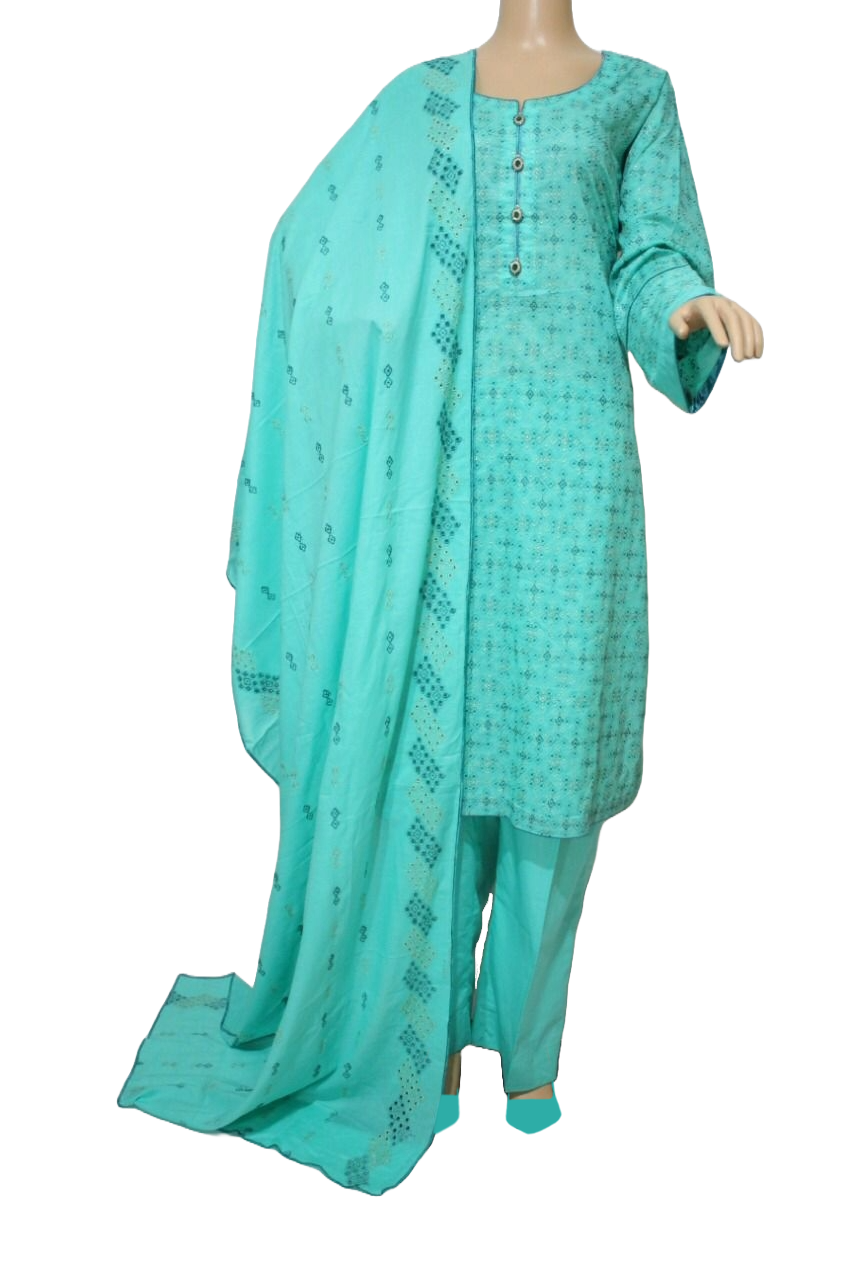 3 Pcs Lawn Embroidered Suit for Women - KF537