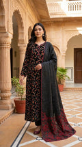 Black Embroidered Palachi Maxi Dress with Dupatta KF-1027
