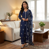 3 Pcs Lawn Embroidered Suit for Women - KF553