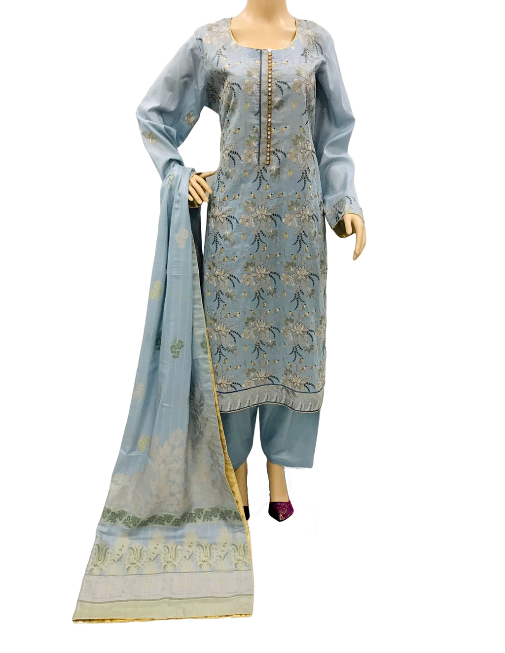 3 Pcs Lawn Embroidered Suit for Women - KF535