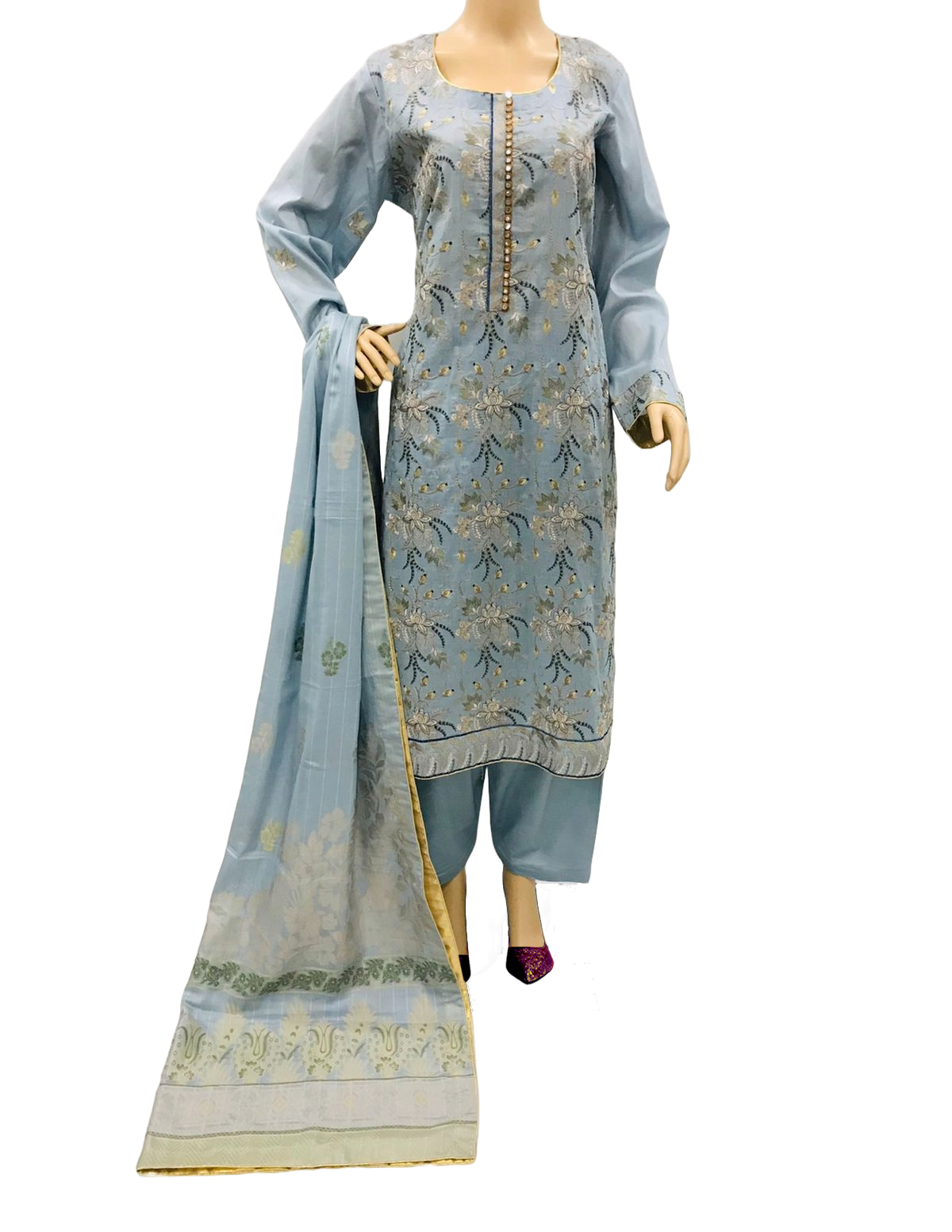 3 Pcs Lawn Embroidered Suit for Women - KF535