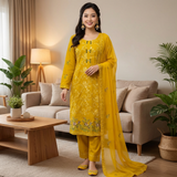 3 Pcs Lawn Embroidered Suit for Women - KF554
