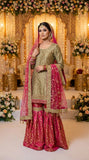 3 Pcs Fancy Gharara Dress KF-1038