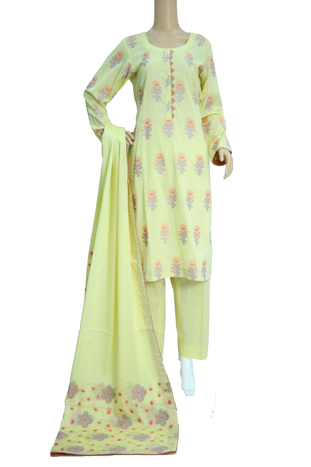 3 Pcs Lawn Jacquard Dress KF-1334