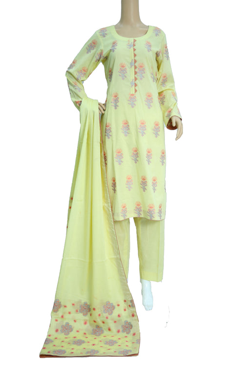 3 Pcs Lawn Jacquard Dress KF-1334