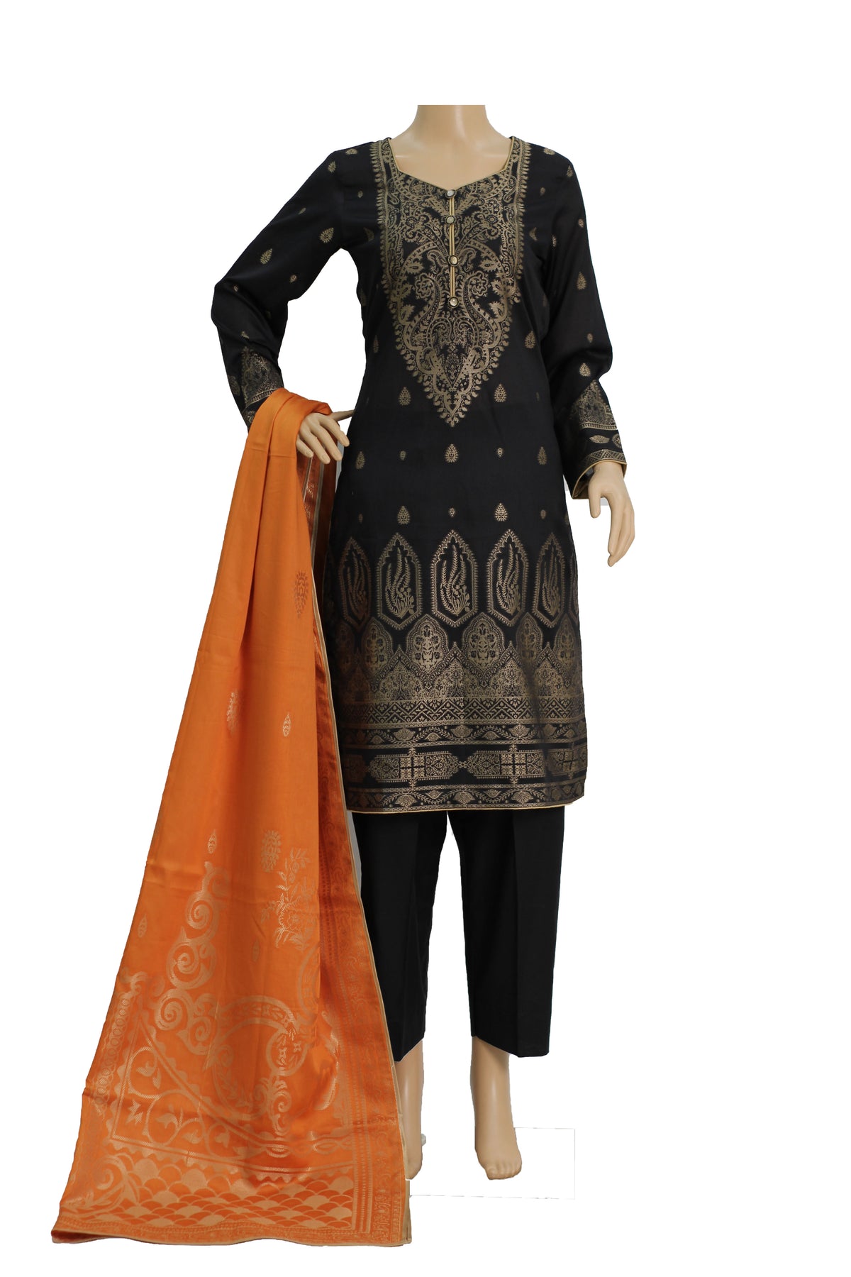 3 pcs Lawn Jacquard Dress KF-1337