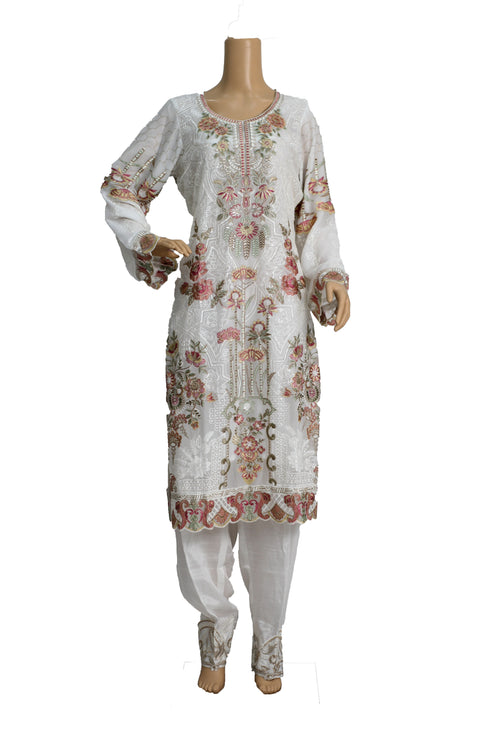 3 Pcs Chiffon Embroidered Suit KF-573