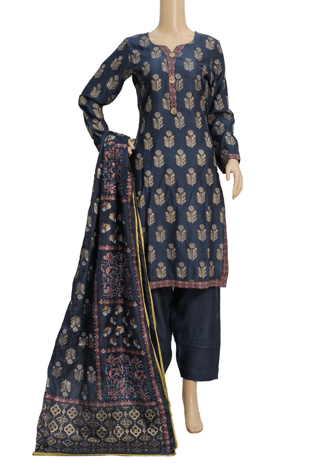 3 Pcs Cotton Silk Dress KF-1326