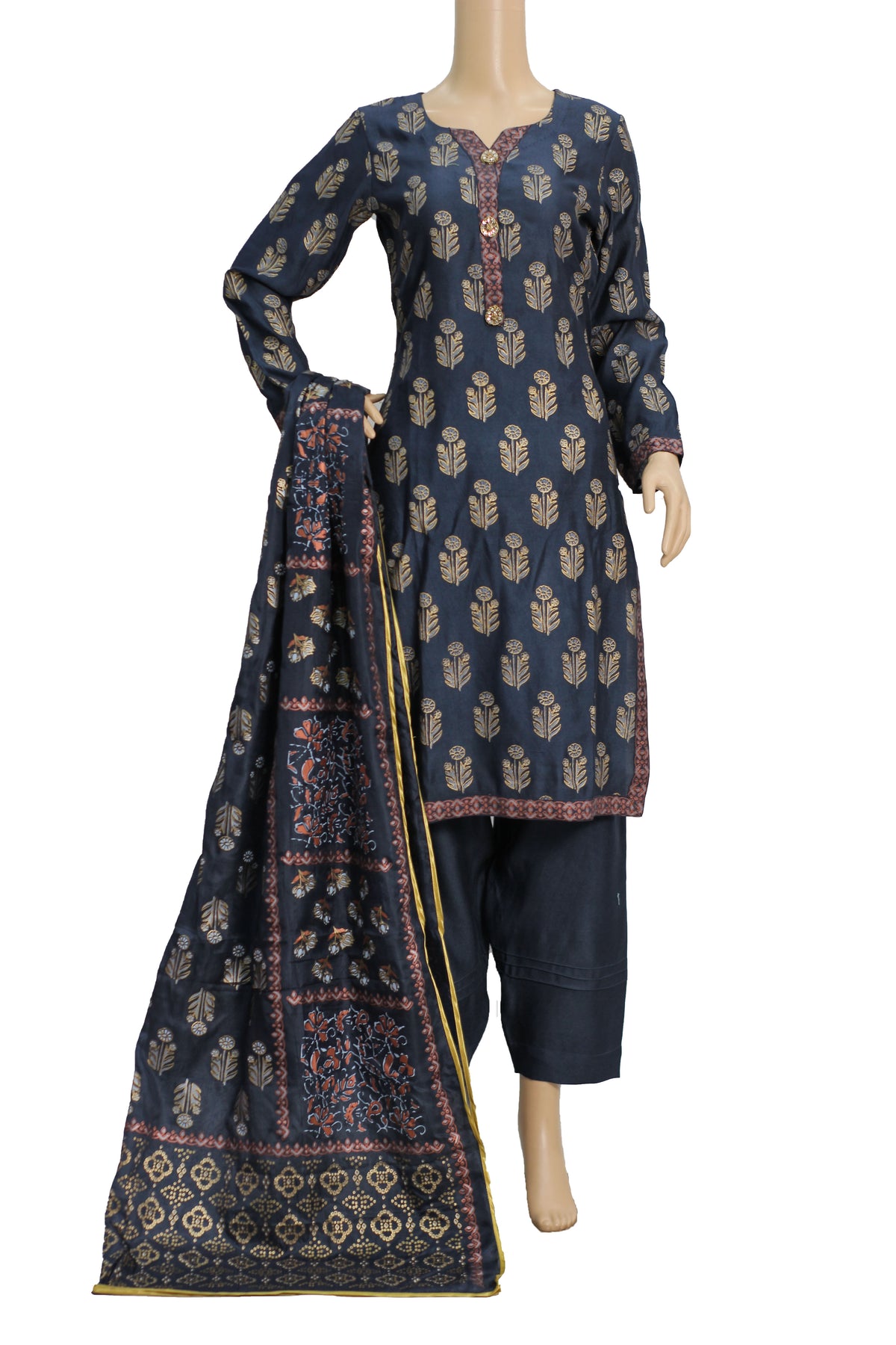 3 Pcs Cotton Silk Dress KF-1326
