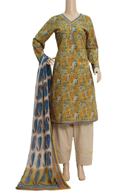 3 Pcs Lawn Printed Dress KF-1328