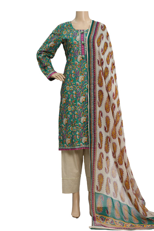 3 Pcs Lawn Printed Dress KF-1318