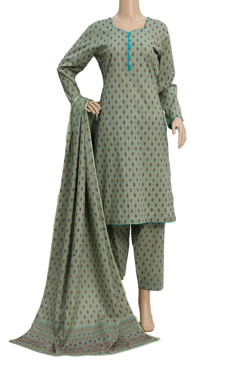 3 Pcs Wash & Wear Lawn Dress KF-1323