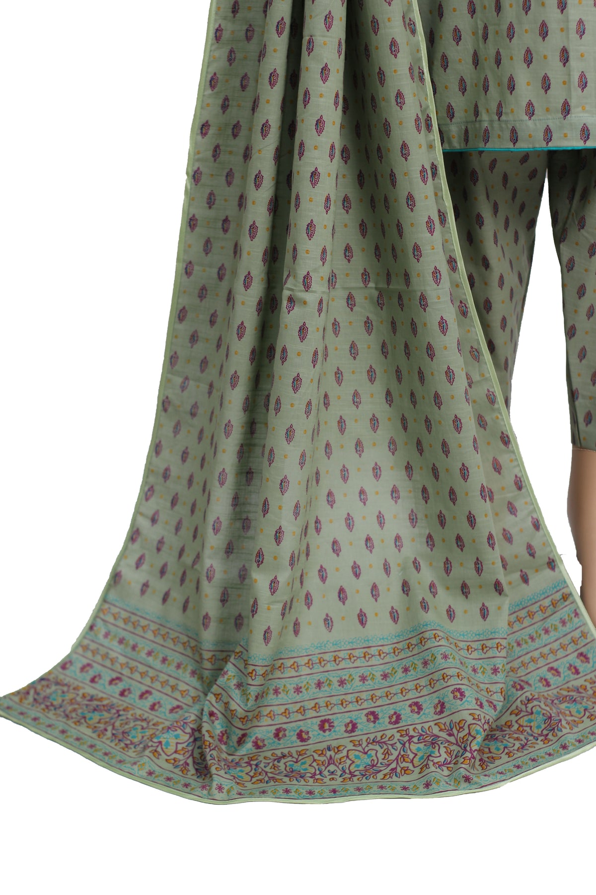 3 Pcs Wash & Wear Lawn Dress KF-1323
