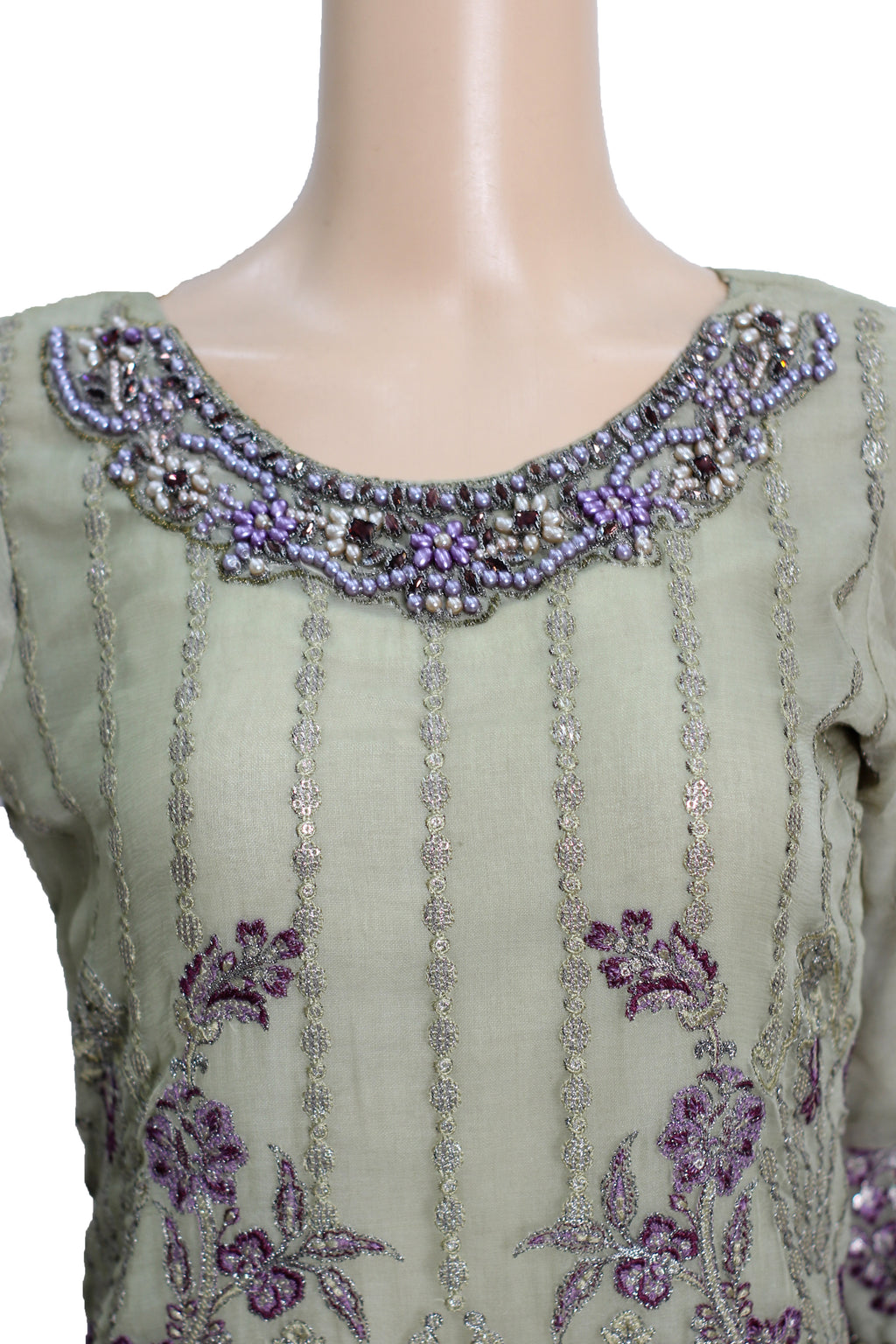 3 Pcs Chiffon Embroidered Suit KF-553