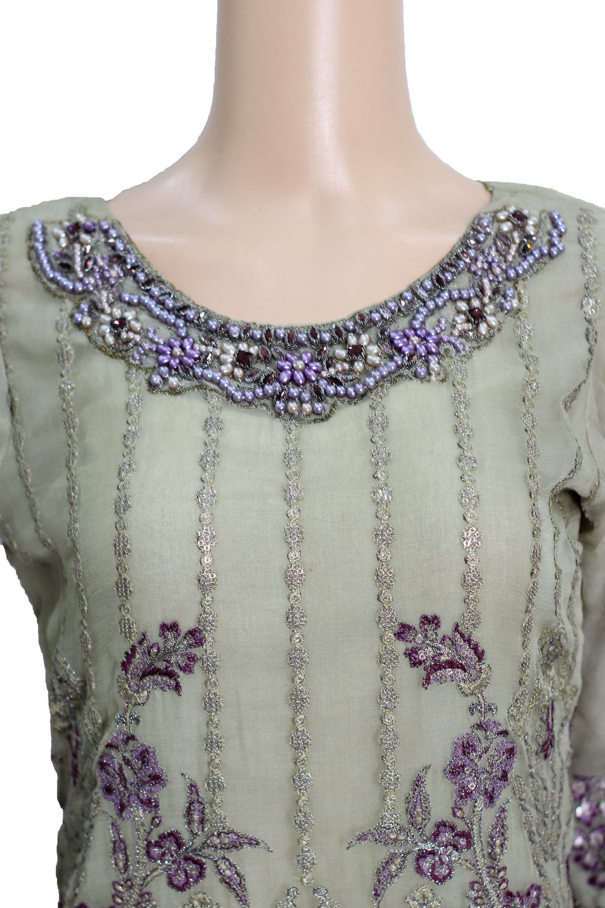 3 Pcs Chiffon Embroidered Suit KF-553