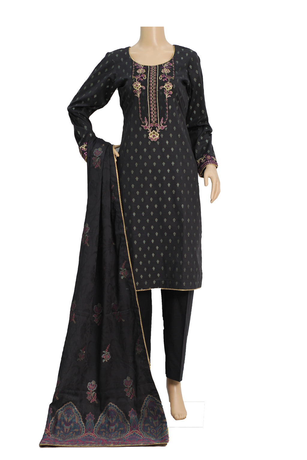 3 pcs Lawn Jacquard Dress KF-1339