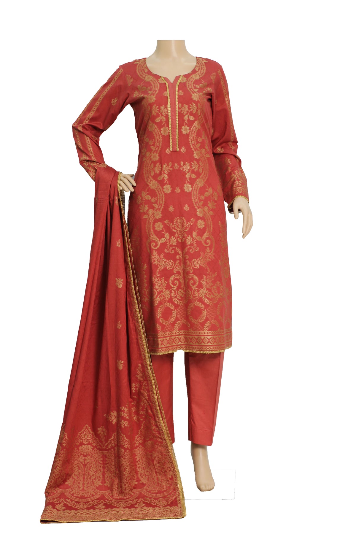 3 pcs Lawn Jacquard Dress KF-1344