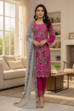 3 Pcs Chiffon Embroidered Suit KF-571