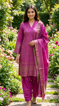 3 pcs Lawn Jacquard Dress KF-1343
