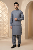 Men’s Charcoal Grey Waistcoat Shalwar Kameez KF-0275