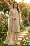 3 Pcs Self Lawn Embroidered Dress KF-1313