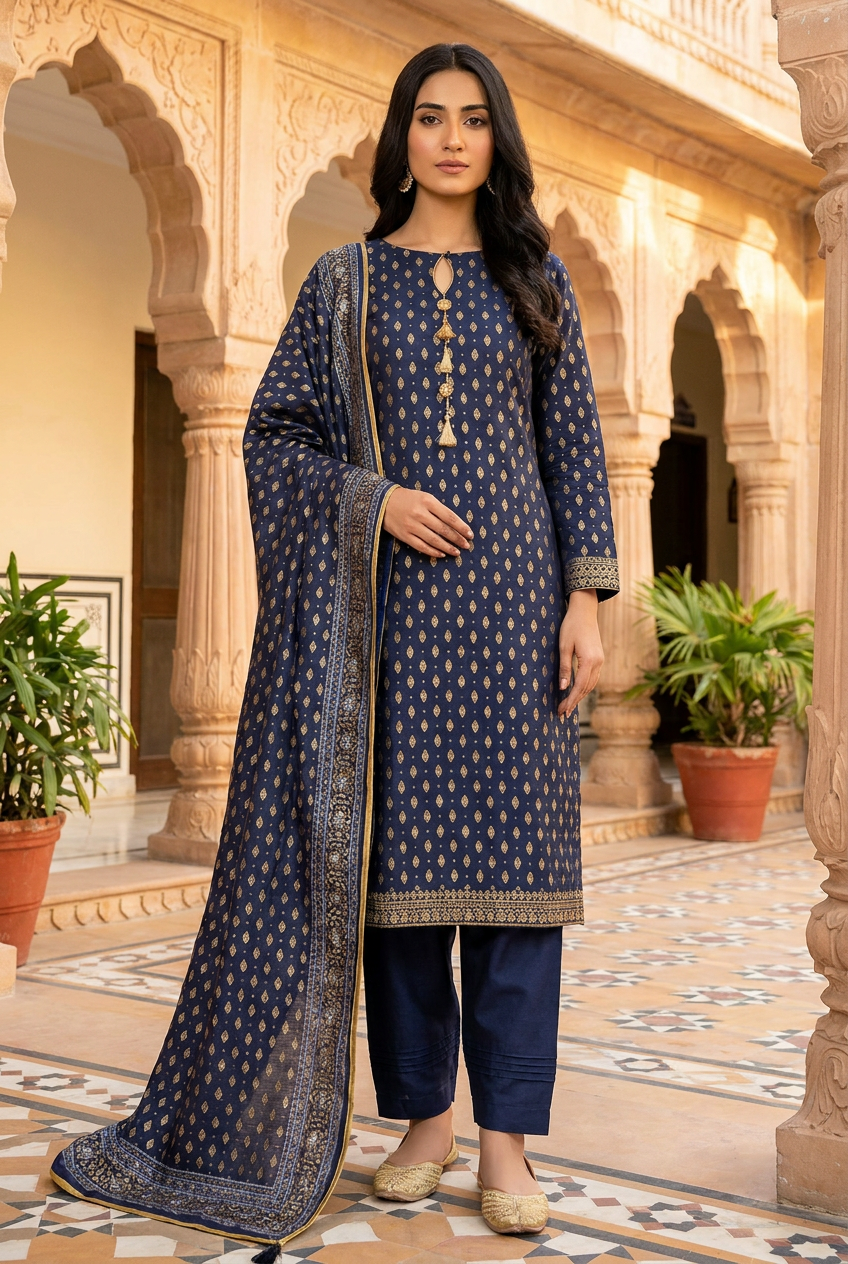 3 Pcs Lawn Cotton Dress KF-1324