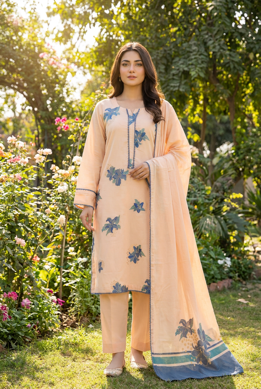 3 Pcs Lawn Jacquard Fabric KF-1335