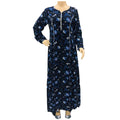 Navy Blue Floral Print Georgette Maxi Dress KF-54282