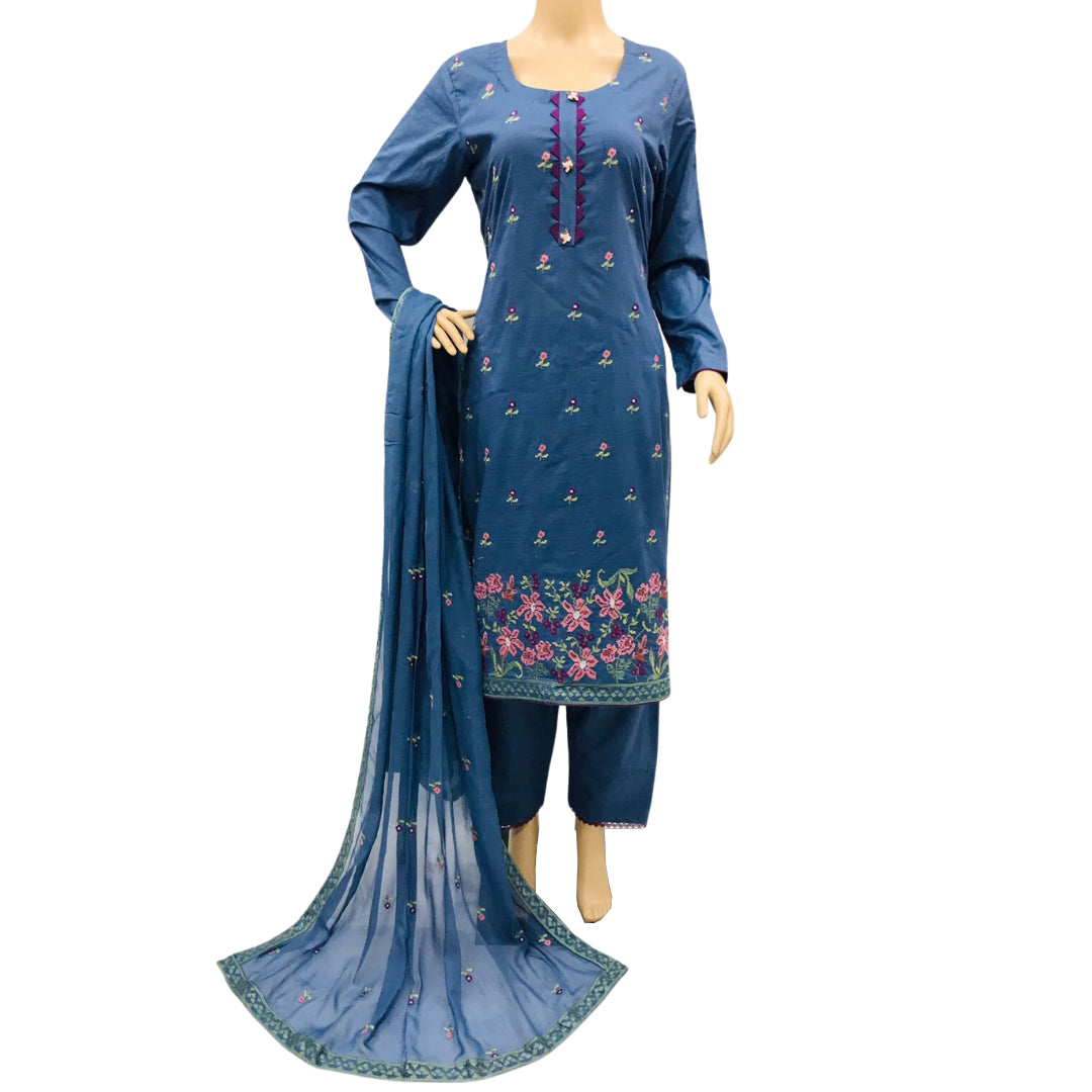 3 Pcs Lawn Embroidered Suit for Women - KF556