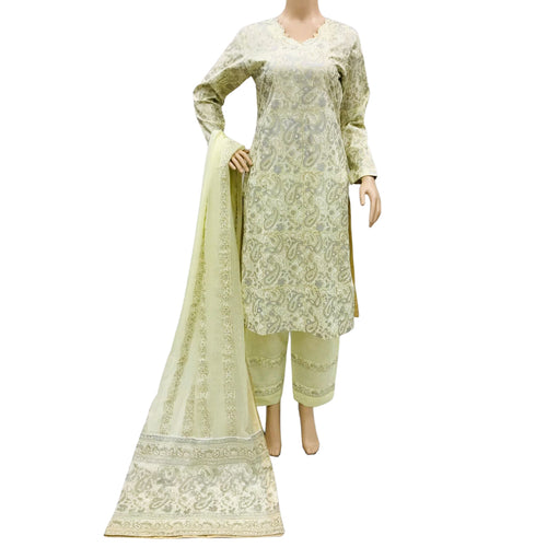 3 Pcs Lawn Block Print Suit for Women - KF528