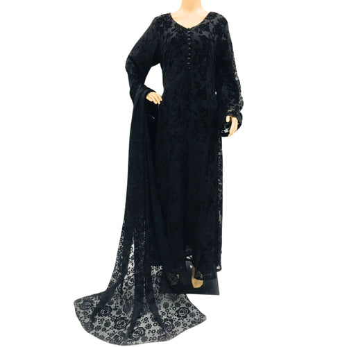 Black Velvet Palachi Maxi with Matching Dupatta KF-5483