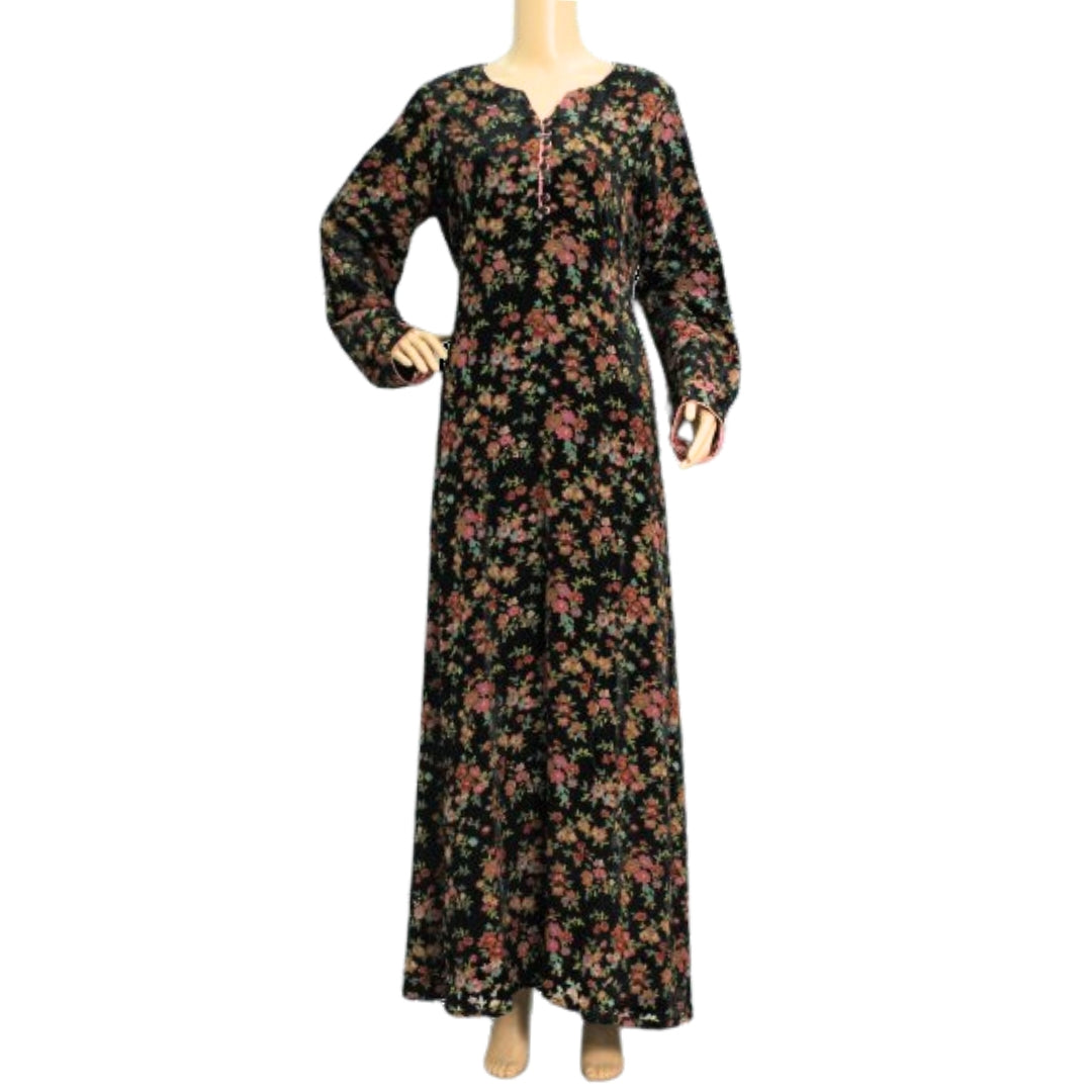 Black and Green Floral Velvet Palachi Maxi with Dupatta KF-5485