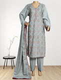 3 Piece Cotton Kameez Trouser Grey