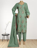 3 Piece Cotton Kameez Trouser Green