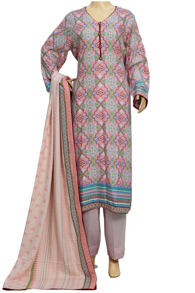 Primrose Pink Printed Linen 3 Piece Suit, 3 pcs 004